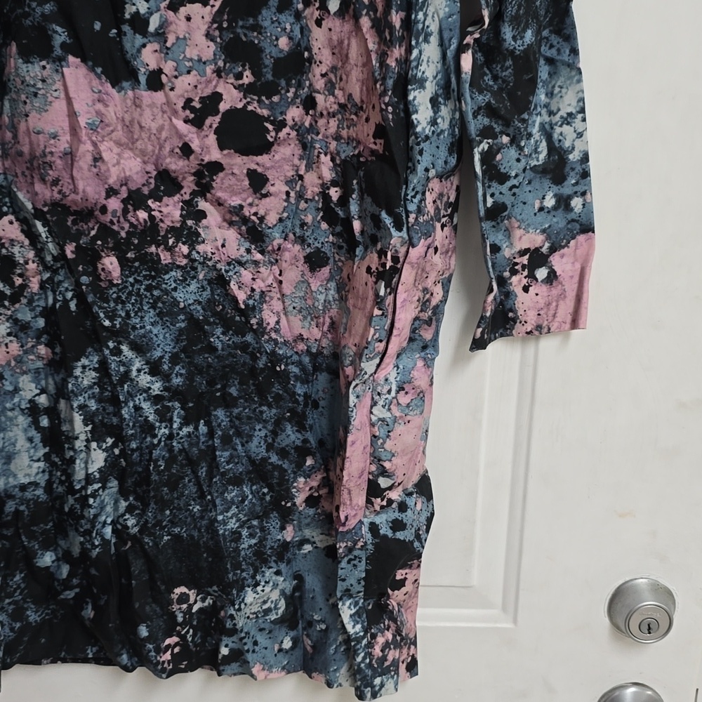 COS Women's Paint Splatter Dress Black/Blue/Purple Long Sleeve W/ Pockets - Picture 4 of 10
